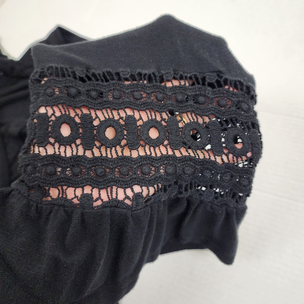 Anthropologie Maeve Top Black Lace Blouse Chic Whimsigoth Peasant Boho Size 2X - Picture 7 of 12